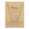 3Pcs/set 12 Zodiac Sign Necklace For Women 12 Constellation Pendant Chain Choker Birthday Jewelry With Cardboard Card