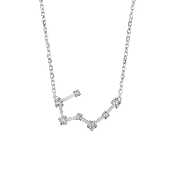 H57564bcc2c2940e587e52e7a68afafa25-1.webp Clear Zircon Constellation Necklace Women Capricorn Libra Aries Leo Virgo Taurus Stainless Steel Horoscope Zodiac Necklaces Gift