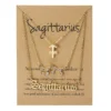 3Pcs/set 12 Zodiac Sign Necklace For Women 12 Constellation Pendant Chain Choker Birthday Jewelry With Cardboard Card