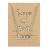3Pcs/set 12 Zodiac Sign Necklace For Women 12 Constellation Pendant Chain Choker Birthday Jewelry With Cardboard Card