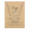 3Pcs/set 12 Zodiac Sign Necklace For Women 12 Constellation Pendant Chain Choker Birthday Jewelry With Cardboard Card