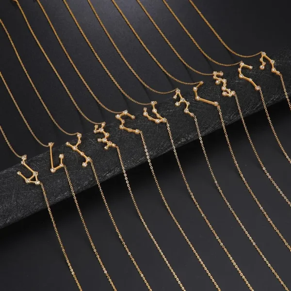 H785c075e245f4a98b0ee63721fbd8610L-1.webp Clear Zircon Constellation Necklace Women Capricorn Libra Aries Leo Virgo Taurus Stainless Steel Horoscope Zodiac Necklaces Gift
