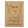3Pcs/set 12 Zodiac Sign Necklace For Women 12 Constellation Pendant Chain Choker Birthday Jewelry With Cardboard Card