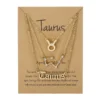 3Pcs/set 12 Zodiac Sign Necklace For Women 12 Constellation Pendant Chain Choker Birthday Jewelry With Cardboard Card