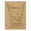 3Pcs/set 12 Zodiac Sign Necklace For Women 12 Constellation Pendant Chain Choker Birthday Jewelry With Cardboard Card