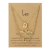 3Pcs/set 12 Zodiac Sign Necklace For Women 12 Constellation Pendant Chain Choker Birthday Jewelry With Cardboard Card