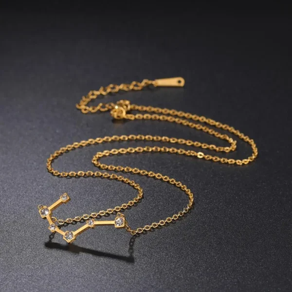 Hccddb876e65149eb95812d4ebee35f7fZ-1.webp Clear Zircon Constellation Necklace Women Capricorn Libra Aries Leo Virgo Taurus Stainless Steel Horoscope Zodiac Necklaces Gift